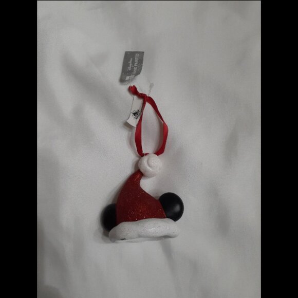 Disney Parks Resin Santa hat with mickey ears ornament new with tags A1B38 - Picture 1 of 3